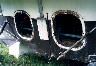 Dual Inboard/Outboard transom with engines removed