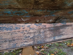 A close-up of the hull plank soft spot at joint