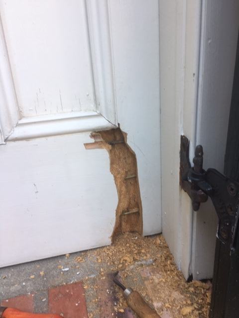 Home door during repair