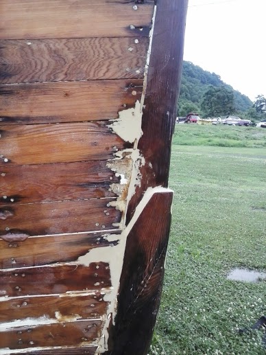 Close up of hull at bow