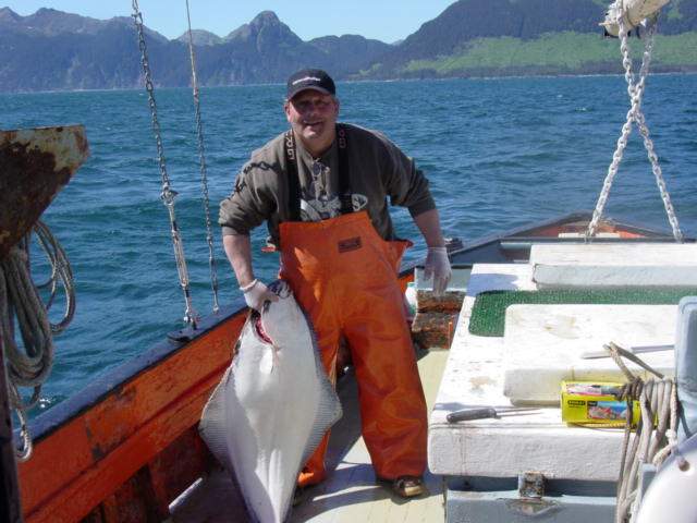 Spike with a halibut