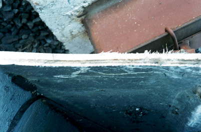Plywood core covered in chopper glass, closeup