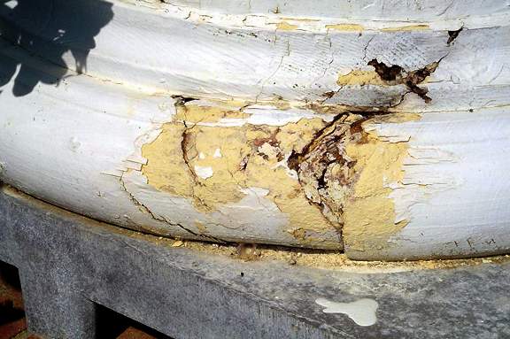 Damaged column base