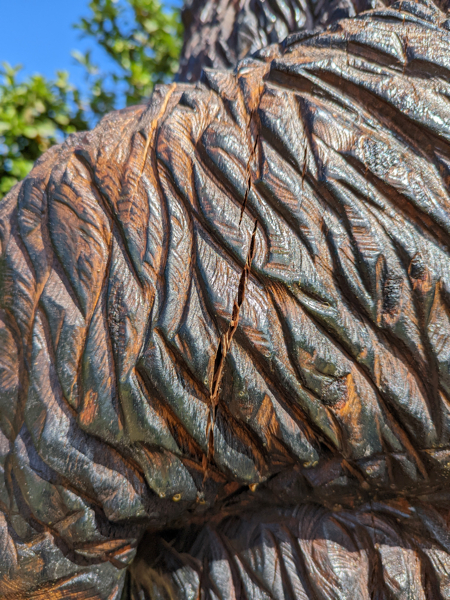 Bear Chainsaw Sculpture Arm Cracks