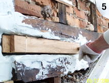 Foundation wall filled with lapped wood into the L&L/sawdust mixture (5)