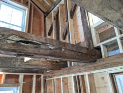 Bottom and side view of beams before