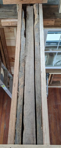 Center beam filled cavity with wood