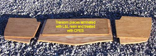 Transom pieces laminated