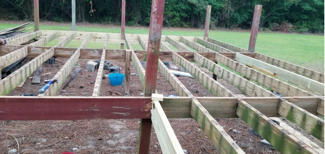overall view of deck joists