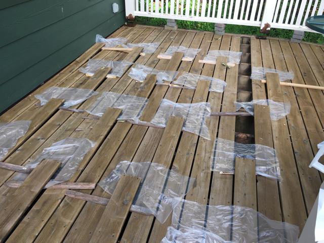 Sealing the deck boards