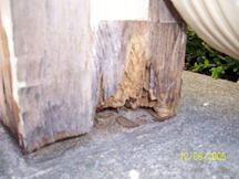 Rotted porch pole