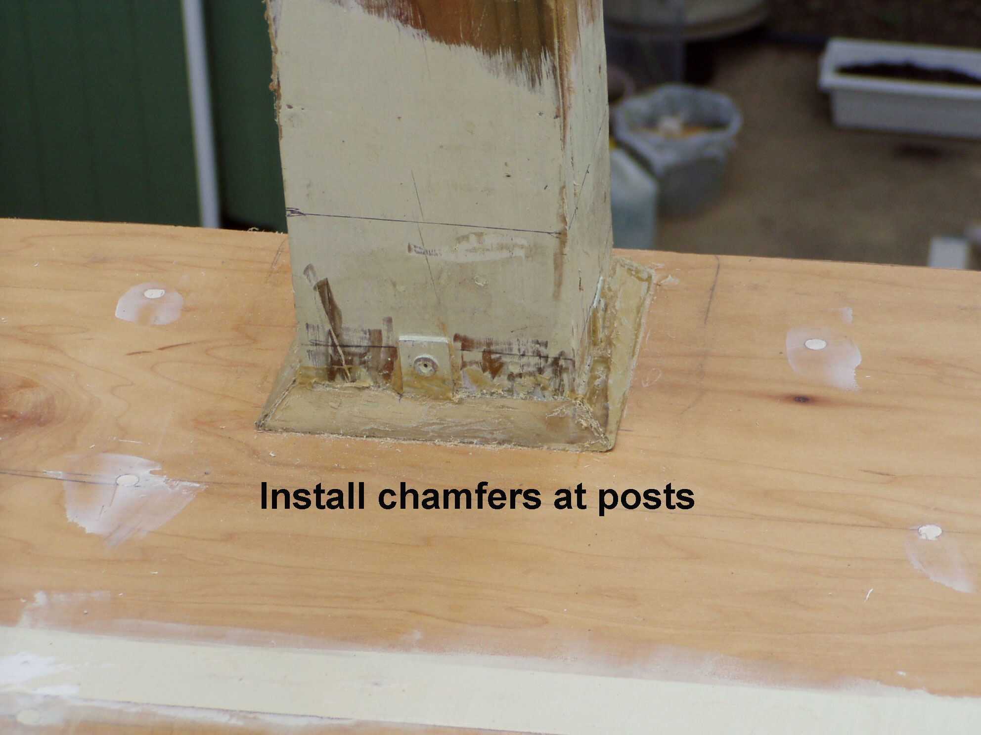 Adding chamfers around posts