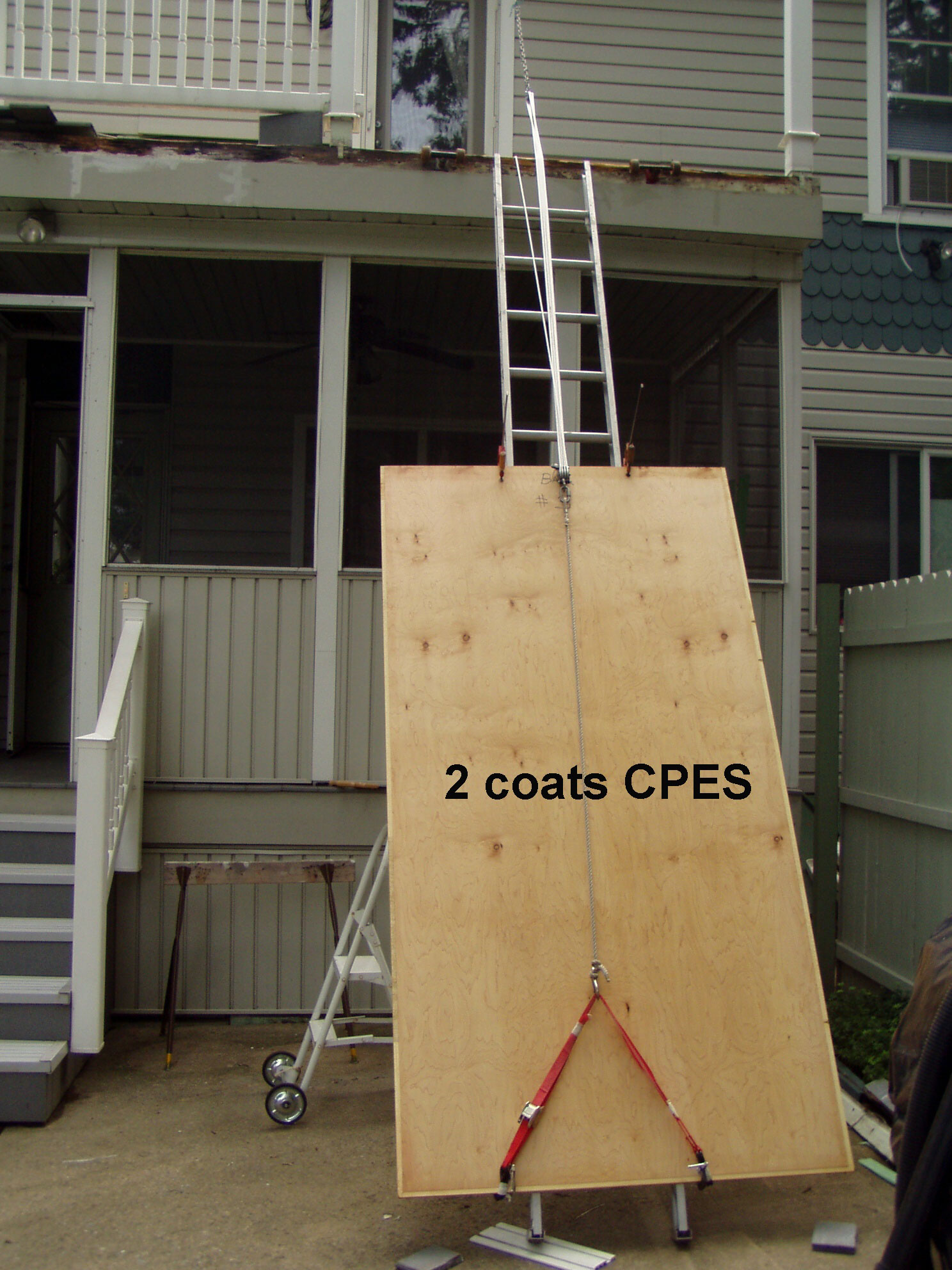 CPES treated wood on ladder