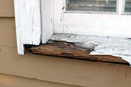 Left window sill before